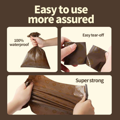 Coffee Flavor Dog Poop Bags with Reminder Sticker Inside