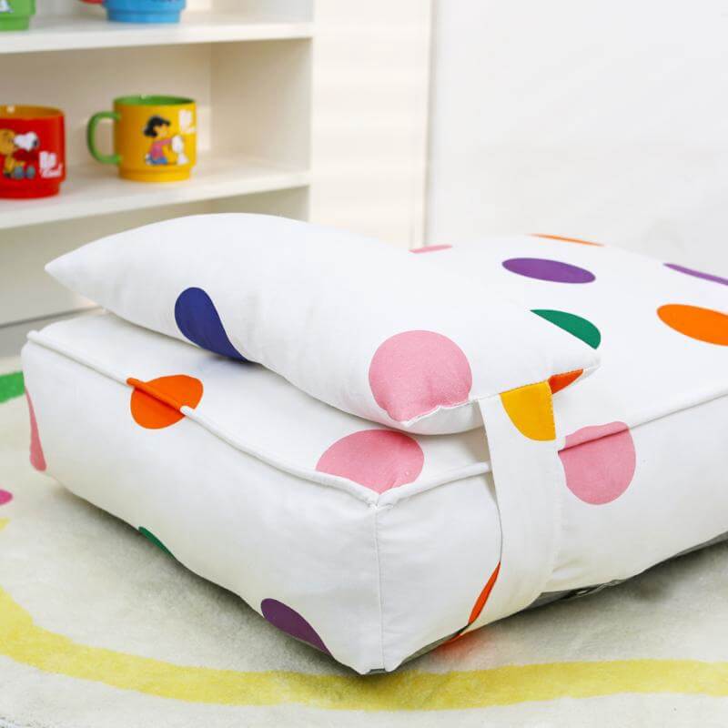 Colourful Dot Cosy And Playful Pillow Bed Calming Dog Bed