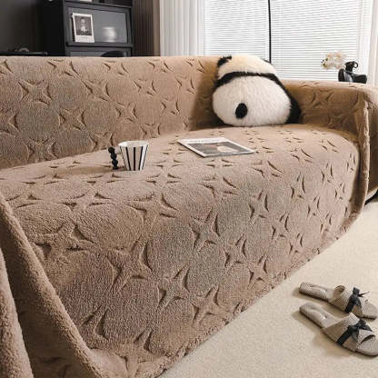 Cream Textured Jacquard Design Sofa Decorative Throw Sofa Cover