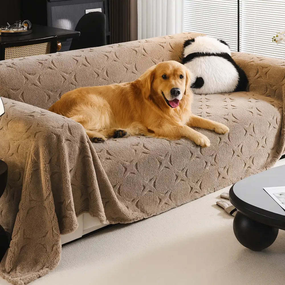 Cream Textured Jacquard Design Sofa Decorative Throw Sofa Cover