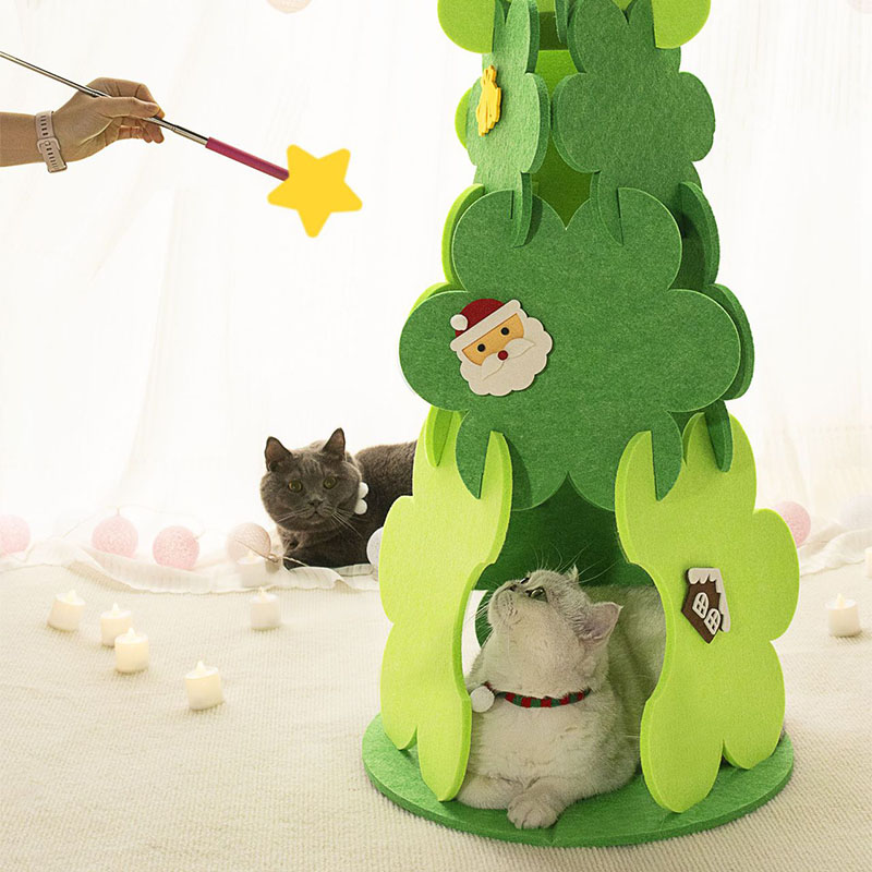 DIY Christmas Tree Cat Felt Bed Festive Decoration