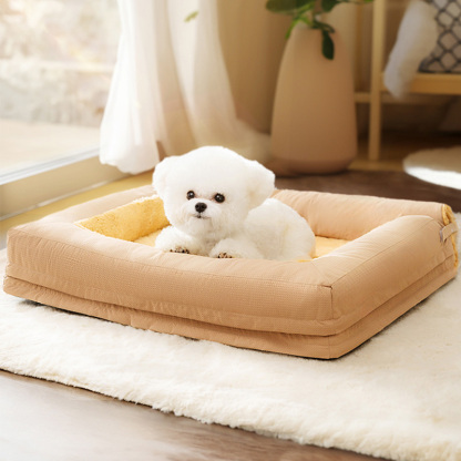 Diamond Quilting Comfort Plush Extendable Dog Square Bed