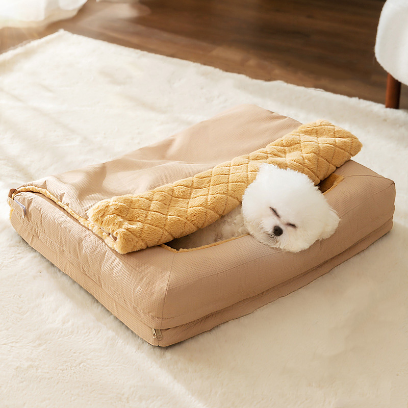 Diamond Quilting Comfort Plush Extendable Dog Square Bed