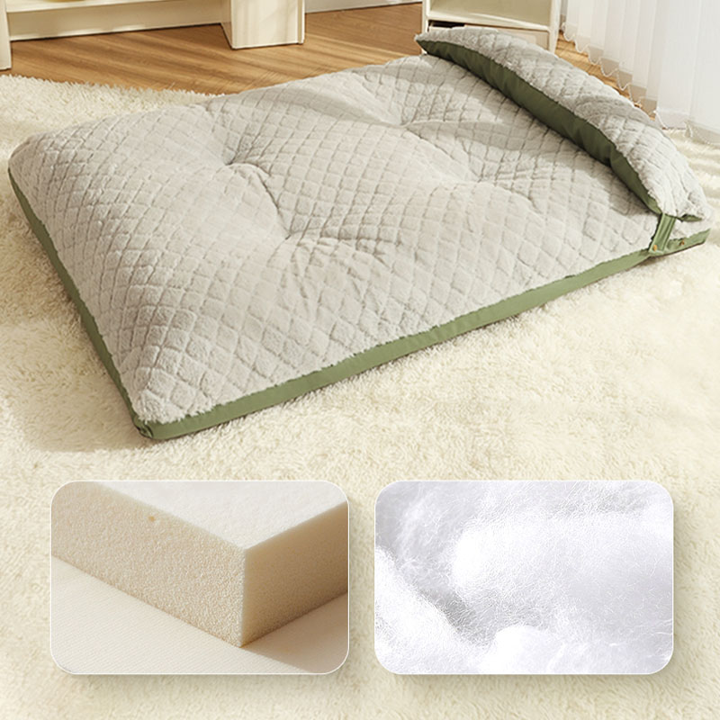 Diamond Sponge Large Dog Cushion Bed with Removable Pillow