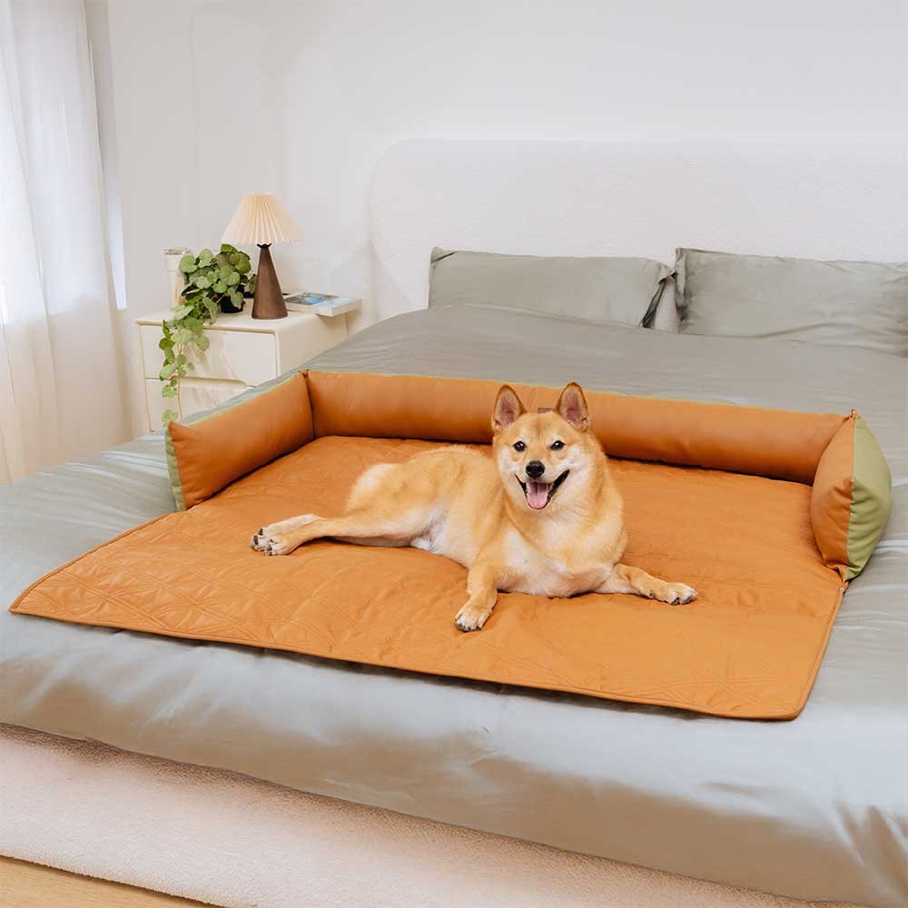 Deluxe Water-repellent Faux Leather Bolster Dog Mat Couch Cover