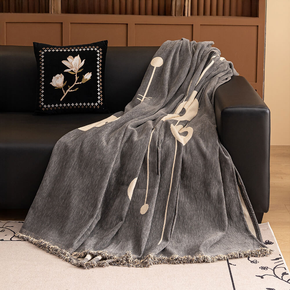 Modern Planet Cup Style Cat-Friendly Chenille Throw Sofa Cover