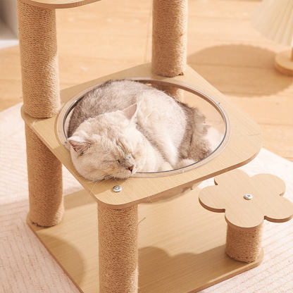 Five-Tier Cat Tree with Space Capsule and Wear-Resistant Scratching Posts