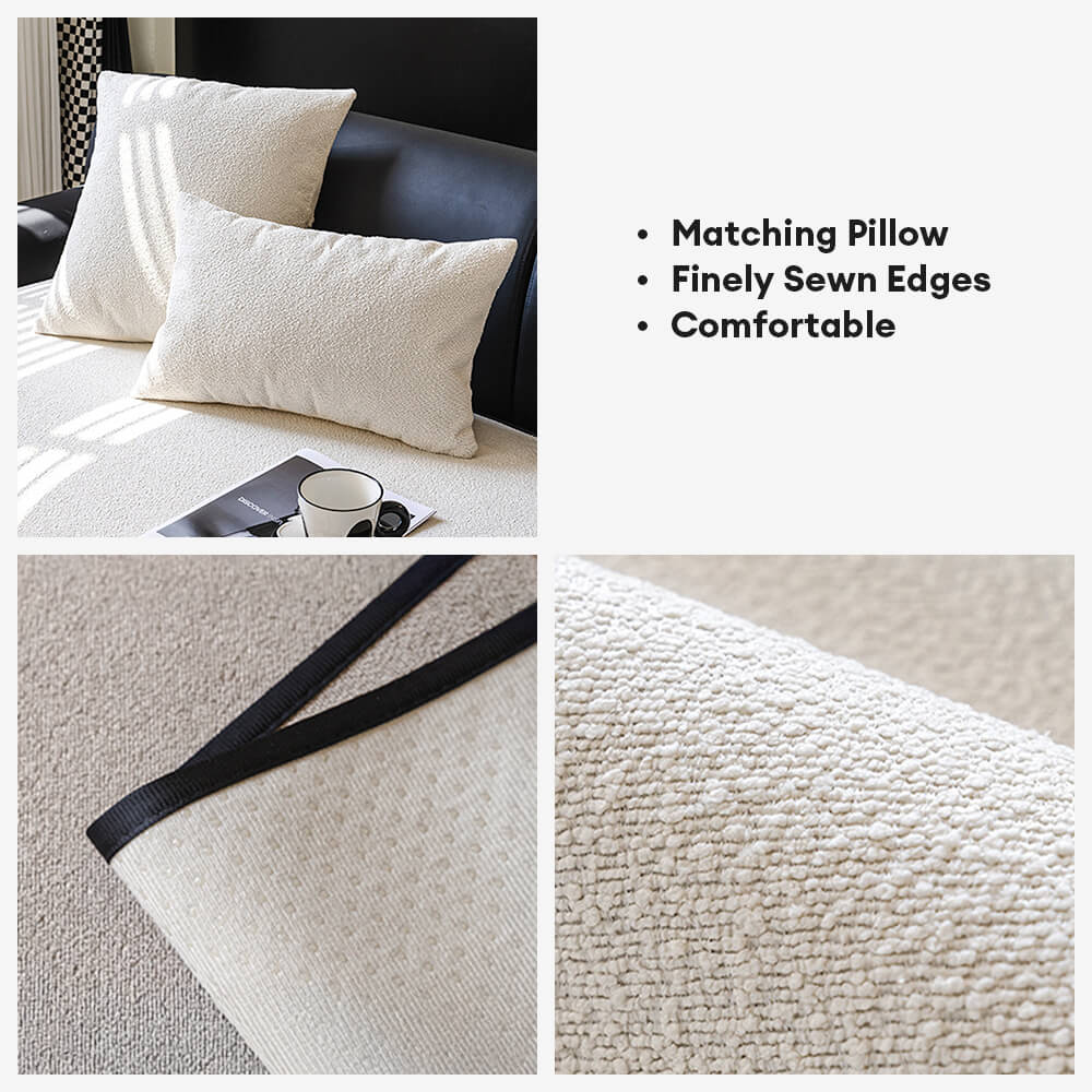 Waterproof Teddy Fleece Non-Slip Straight Sofa Cover