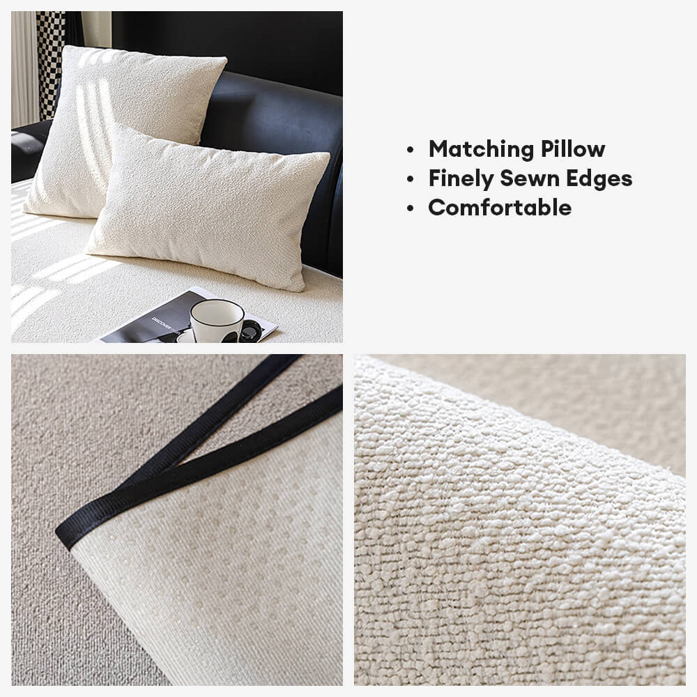Waterproof Teddy Fleece Non-Slip Straight Sofa Cover