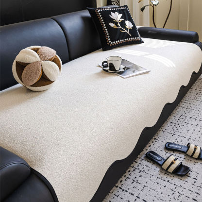 Waterproof Teddy Fleece Non-Slip Straight Sofa Cover