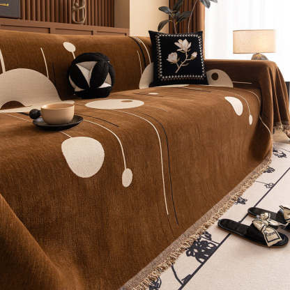 Modern Planet Cup Style Cat-Friendly Chenille Throw Sofa Cover