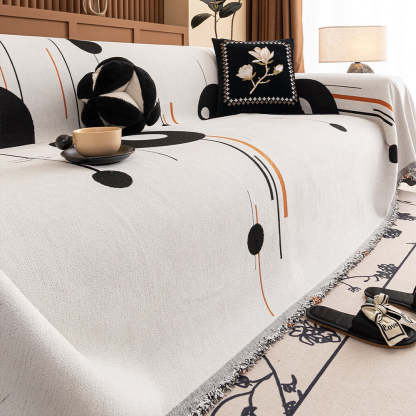 Modern Planet Cup Style Cat-Friendly Chenille Throw Sofa Cover
