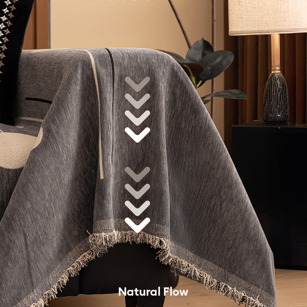 Modern Planet Cup Style Cat-Friendly Chenille Throw Sofa Cover