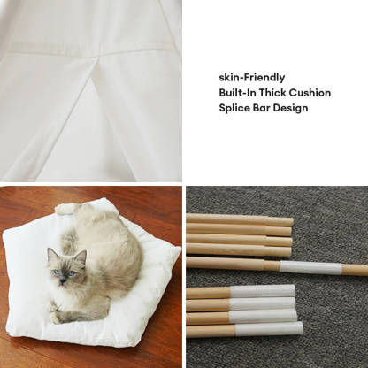 Lightweight Breathable Removable Five-Pointed Star Pet Teepee Tent