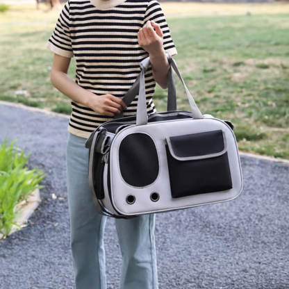 Comfortable Handle and Breathable Side Pocket Cat Carrier Bag