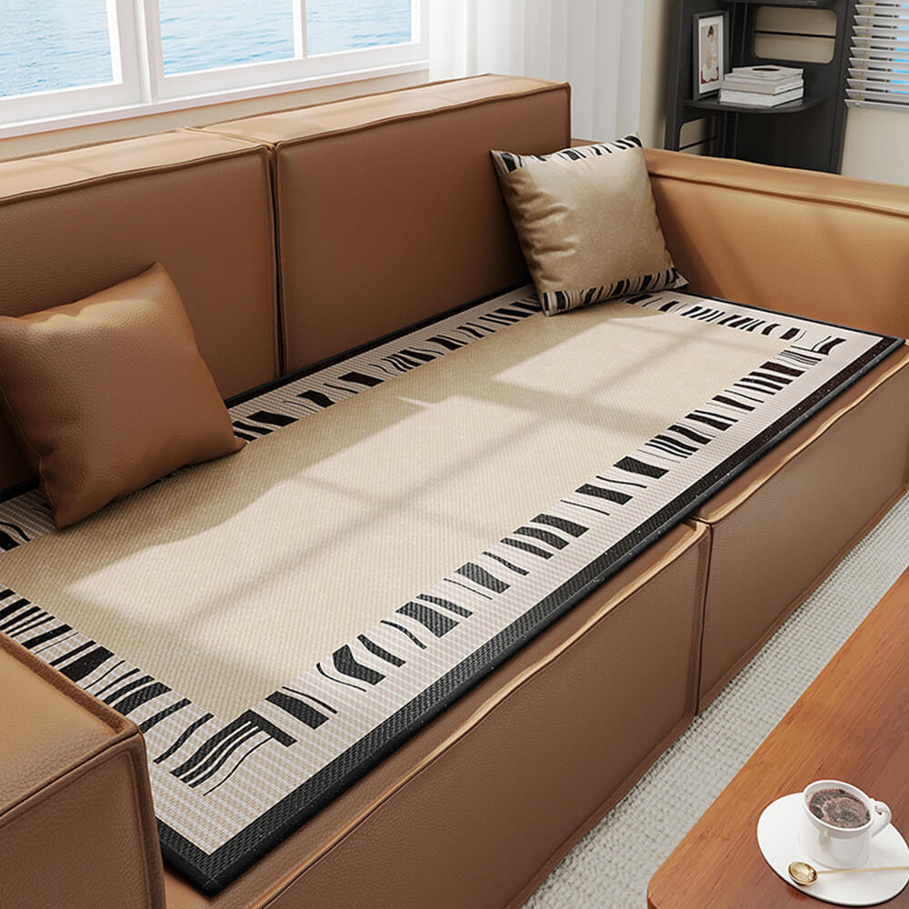 Breathable Geometric Ice Silk Non-Slip and Scratch-Resistant Sofa Cover