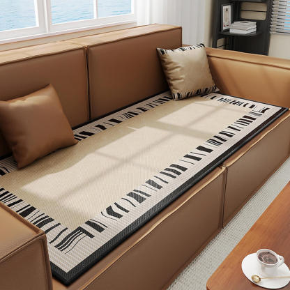 Breathable Geometric Ice Silk Non-Slip and Scratch-Resistant Sofa Cover