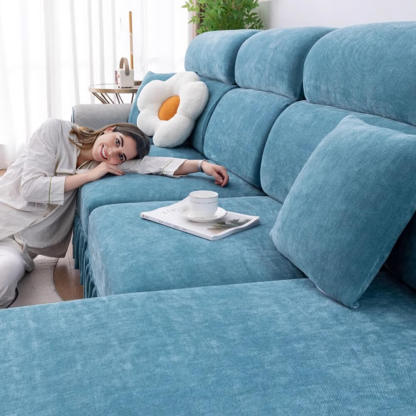 Chenille Jacquard All-Season Ruffled Skirt Elastic Fit Magic Sofa Cover
