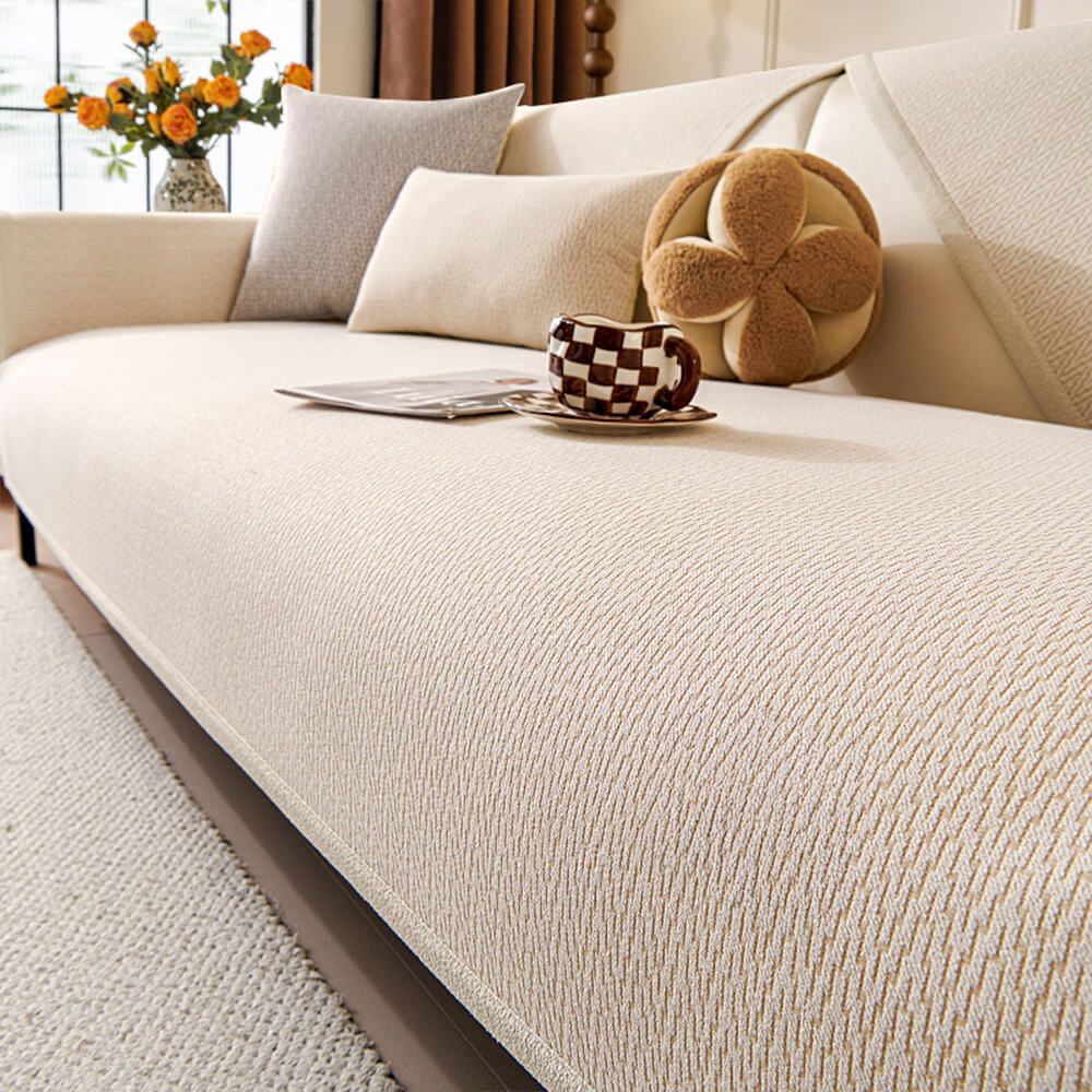 Chenille Minimalist Anti-Slip Fabric with Cat Scratch-Resistant Design