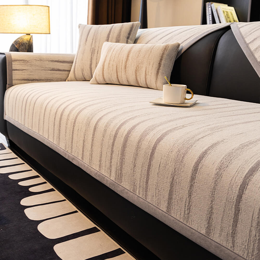 Chenille Textured Pattern Anti-Slip Scratch-Resistant Sofa Cover