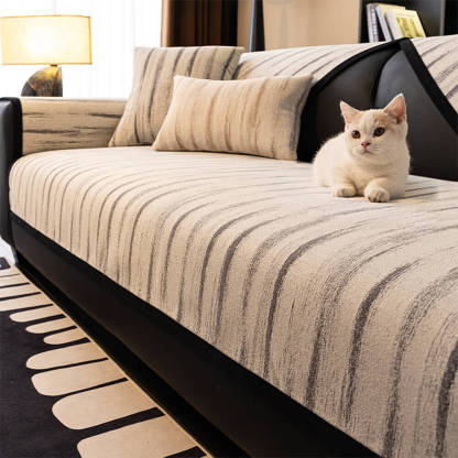 Chenille Textured Pattern Anti-Slip Scratch-Resistant Sofa Cover
