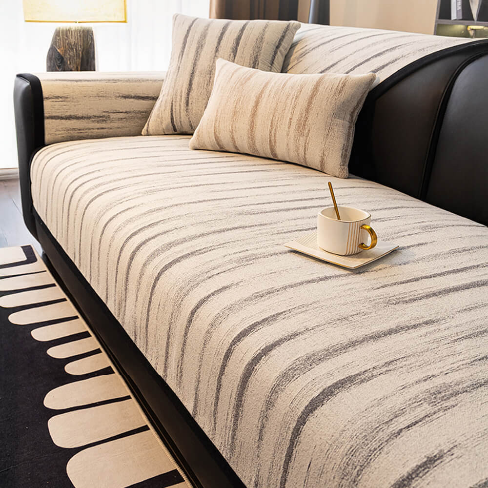Chenille Textured Pattern Anti-Slip Scratch-Resistant Sofa Cover
