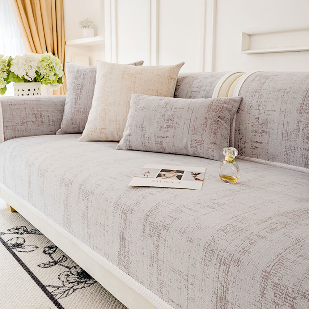 Classic Fashion Textured Thick Chenille Sofa Cover