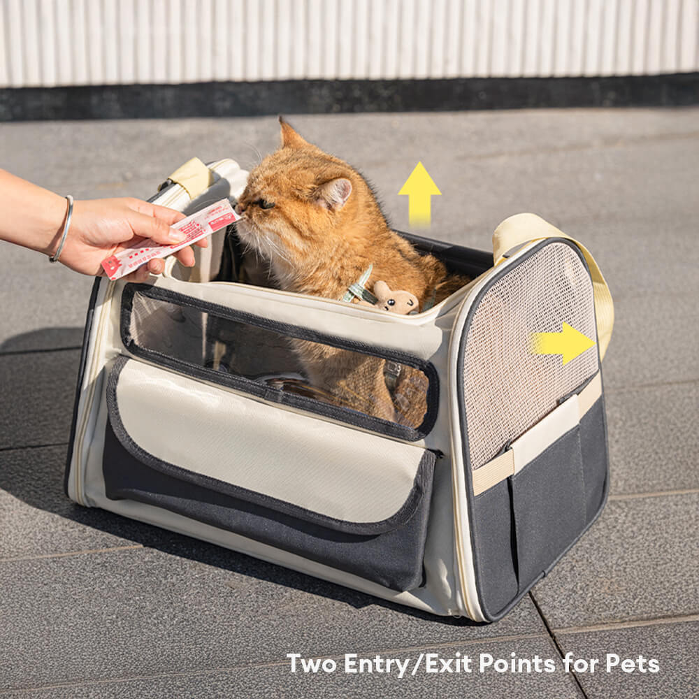 Colour-block Multi-Pocket Cross-body Handbag Cat Carrier Bag