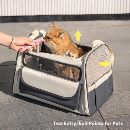 Colour-block Multi-Pocket Cross-body Handbag Cat Carrier Bag