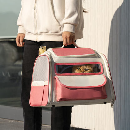 Colour-block Multi-Pocket Cross-body Handbag Cat Carrier Bag