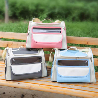 Colour-block Multi-Pocket Cross-body Handbag Cat Carrier Bag