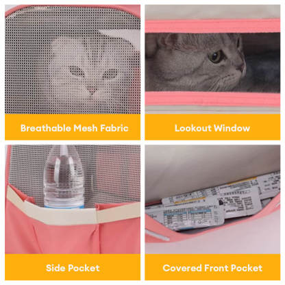 Colour-block Multi-Pocket Cross-body Handbag Cat Carrier Bag