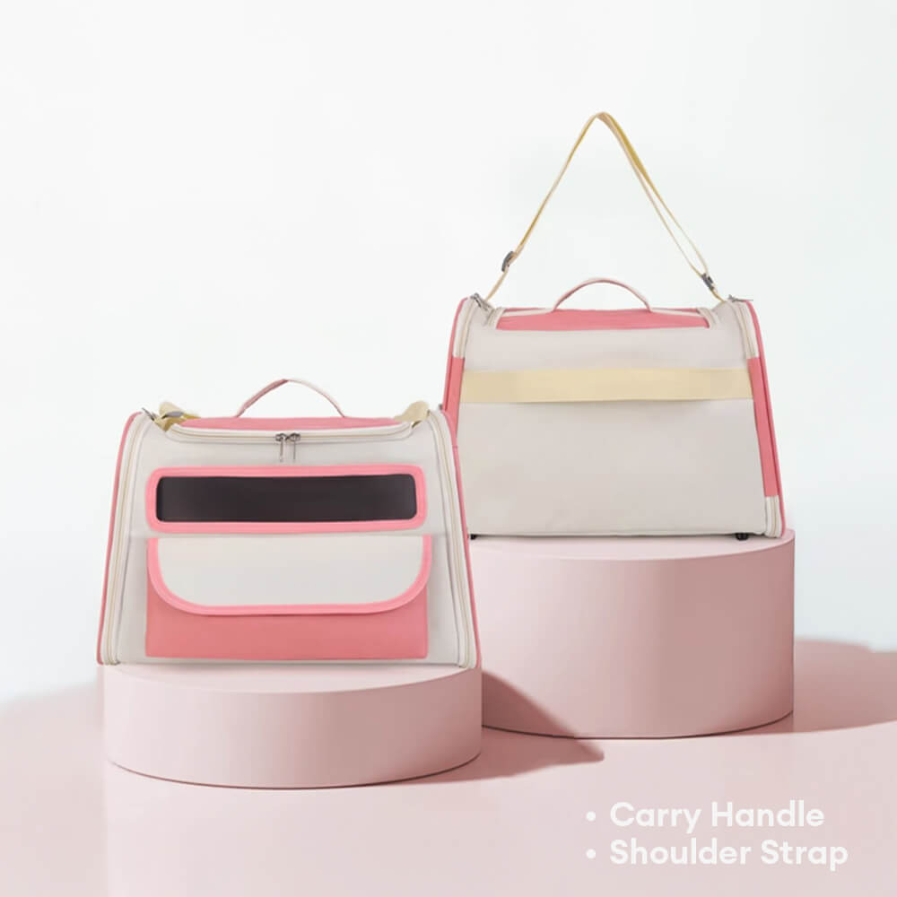 Colour-block Multi-Pocket Cross-body Handbag Cat Carrier Bag