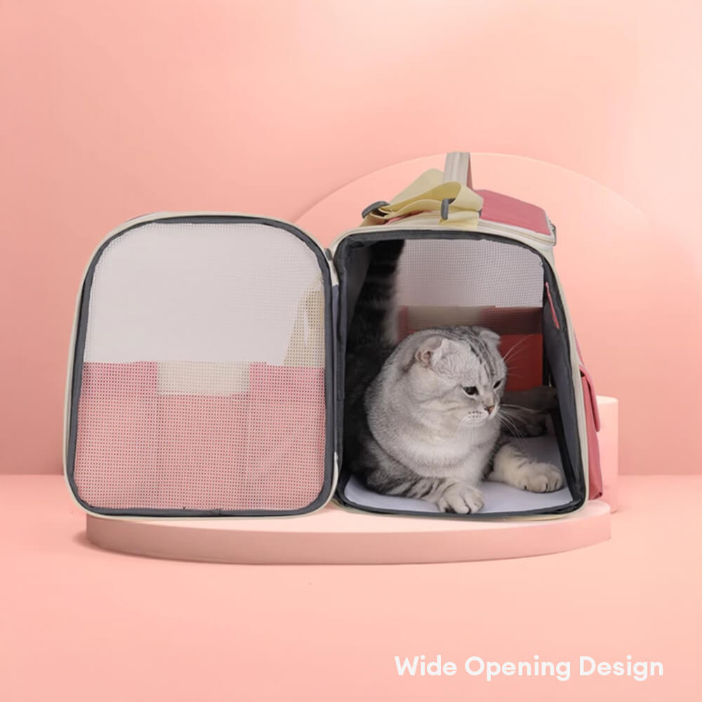 Colour-block Multi-Pocket Cross-body Handbag Cat Carrier Bag