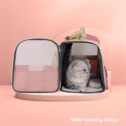 Colour-block Multi-Pocket Cross-body Handbag Cat Carrier Bag