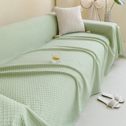 Cooling Ice Silk Grid Design with Liangdou Texture Throw Sofa Cover