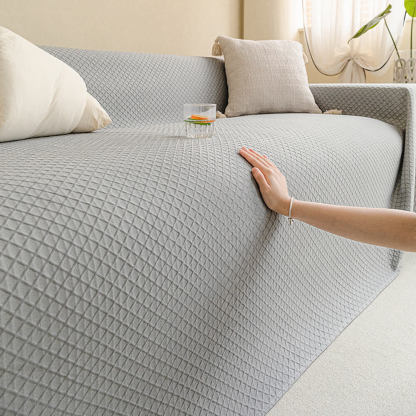 Cooling Ice Silk Grid Design with Liangdou Texture Throw Sofa Cover