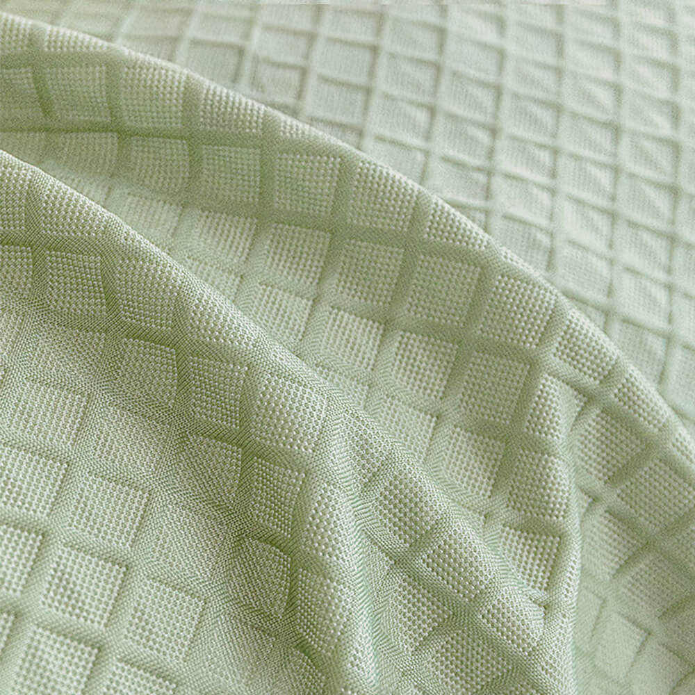 Cooling Ice Silk Grid Design with Liangdou Texture Throw Sofa Cover
