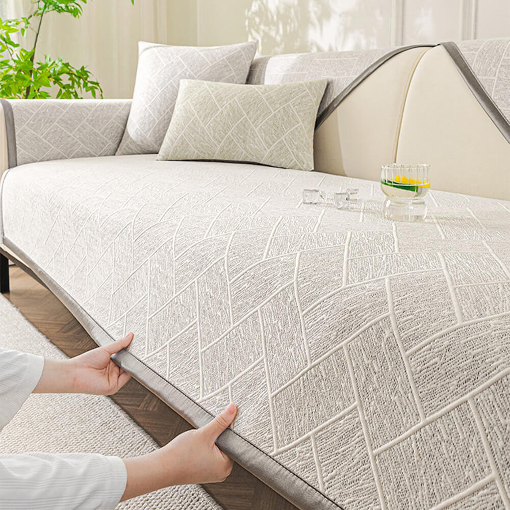 Cooling Iced Bean Geometric Pattern Non-Slip Sofa Cover