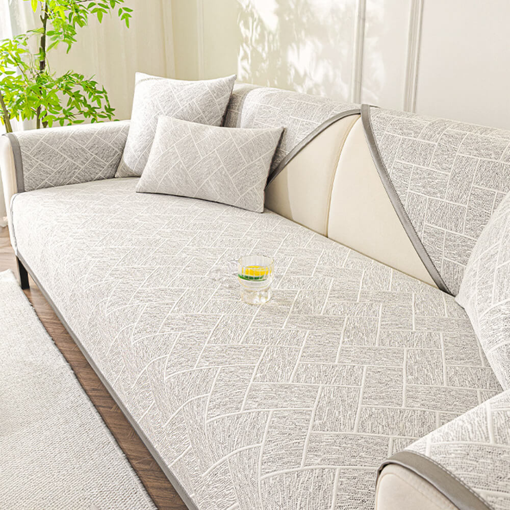 Cooling Iced Bean Geometric Pattern Non-Slip Sofa Cover