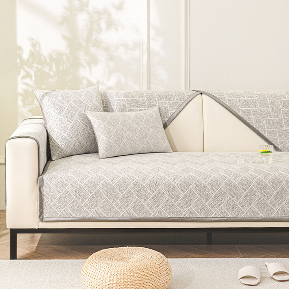 Cooling Iced Bean Geometric Pattern Non-Slip Sofa Cover