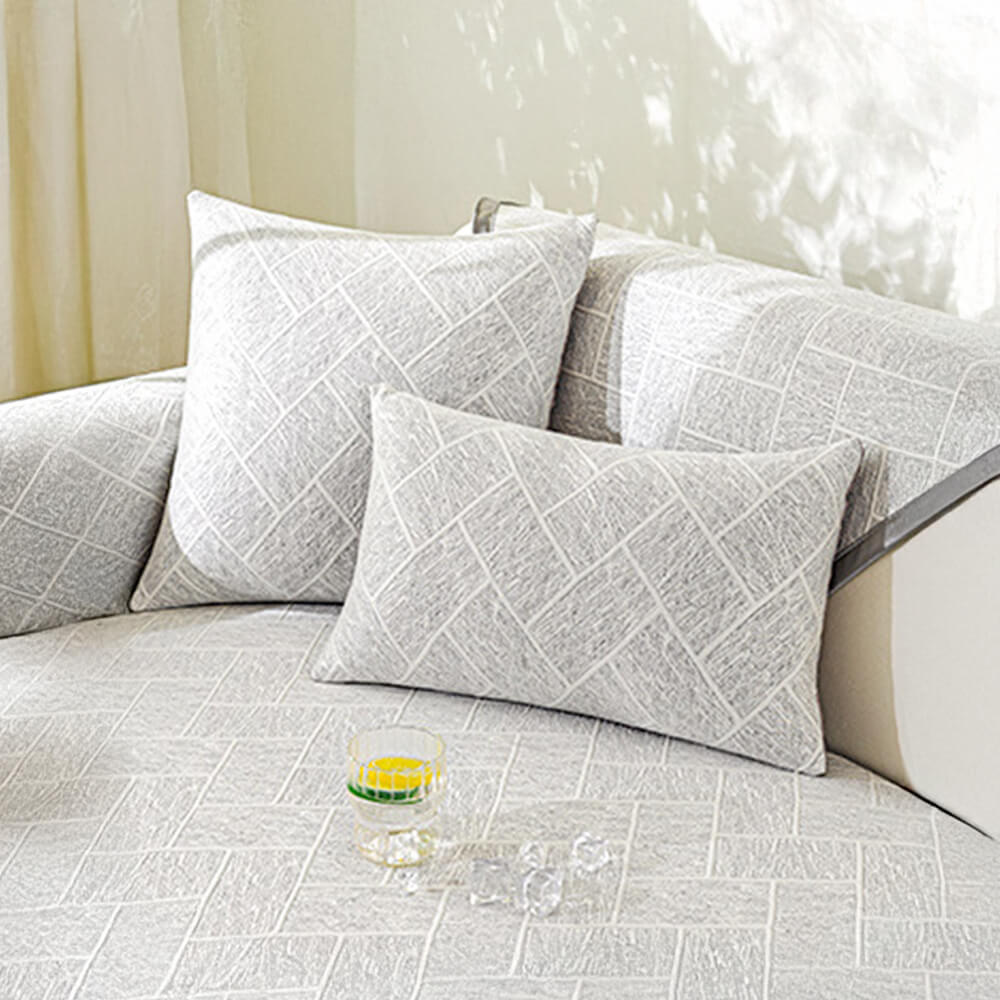 Cooling Iced Bean Geometric Pattern Non-Slip Sofa Cover