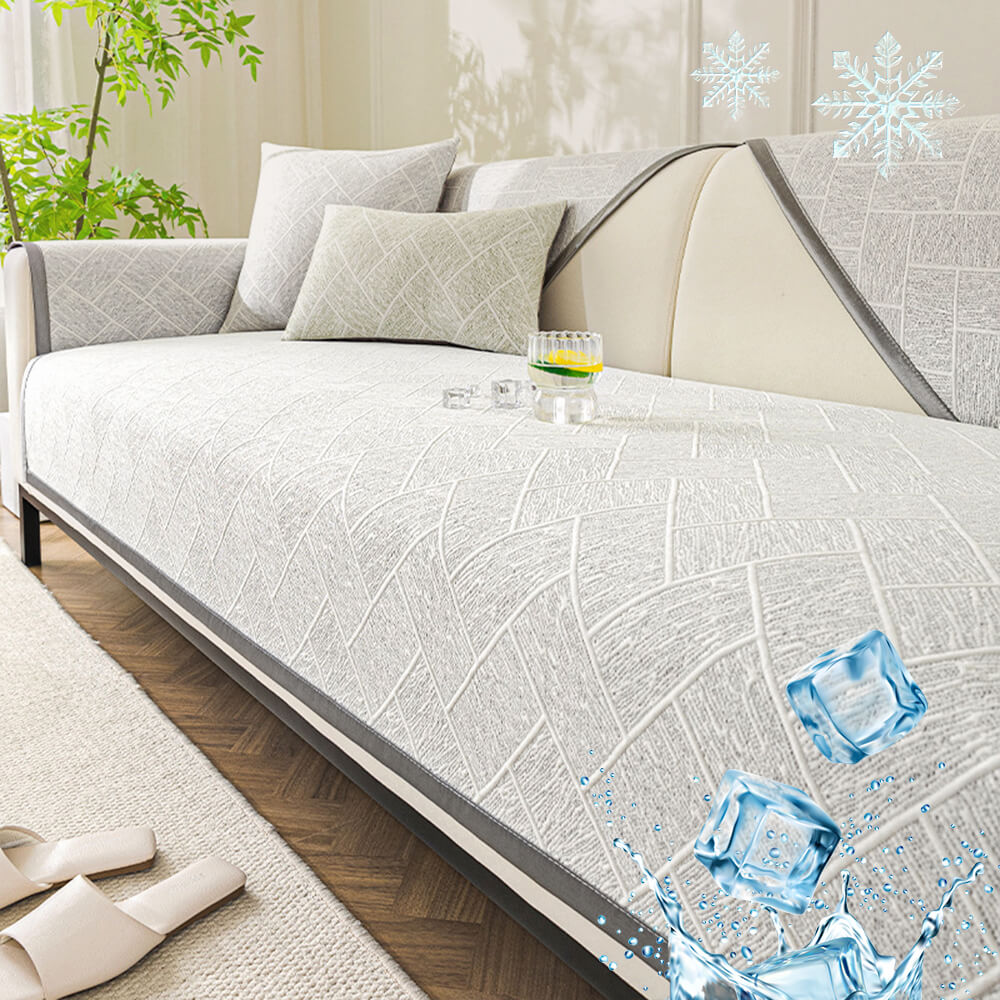 Cooling Iced Bean Geometric Pattern Non-Slip Sofa Cover