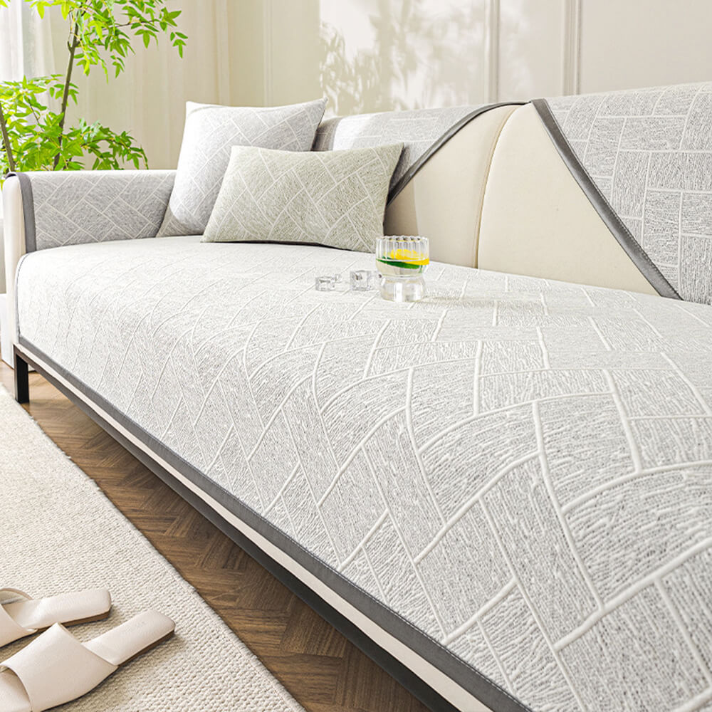 Cooling Iced Bean Geometric Pattern Non-Slip Sofa Cover