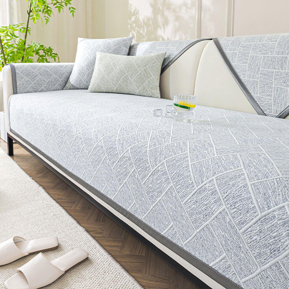 Cooling Iced Bean Geometric Pattern Non-Slip Sofa Cover