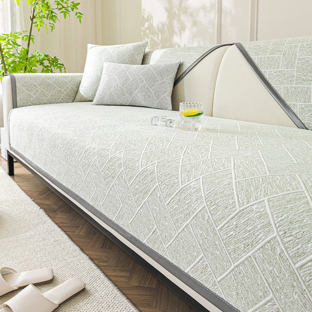 Cooling Iced Bean Geometric Pattern Non-Slip Sofa Cover