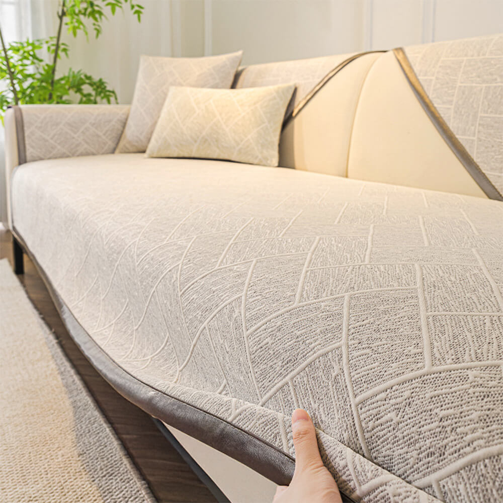 Cooling Iced Bean Geometric Pattern Non-Slip Sofa Cover