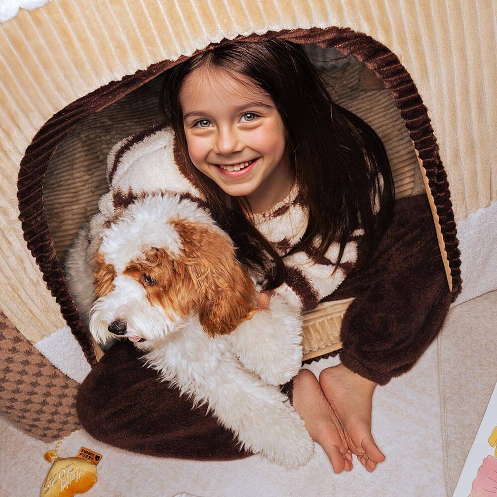 FUNNYFUZZY Cosy Orthopaedic Kids Indoor Play Tent Dog Tent Bed - Fairytale Dreamland