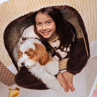 FUNNYFUZZY Cosy Orthopaedic Kids Indoor Play Tent Dog Tent Bed - Fairytale Dreamland