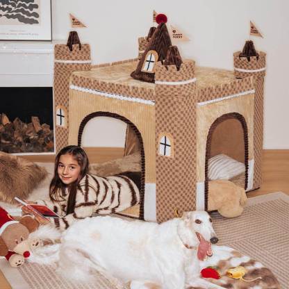 FUNNYFUZZY Cosy Orthopaedic Kids Indoor Play Tent Dog Tent Bed - Fairytale Dreamland